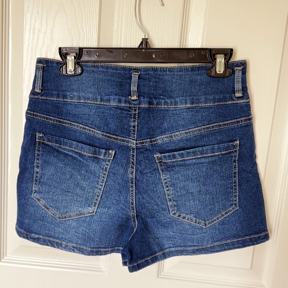 Blue Spice High Waist Blue Denim Shorts - Picture 6 of 6